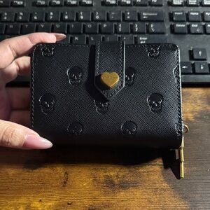Betsey Johnson Black Skullicious bifold wallet